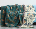 Reversible Scandinavian Bird Throw Blanket - Cozy & Versatile - For every season