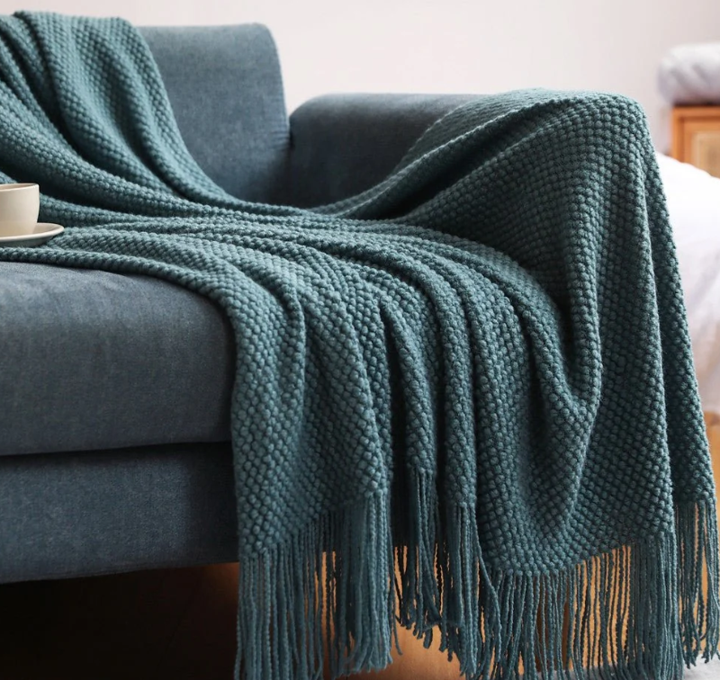 Nordic knitted blanket - Soft & Cozy - Perfect for living room, bedroom & terrace